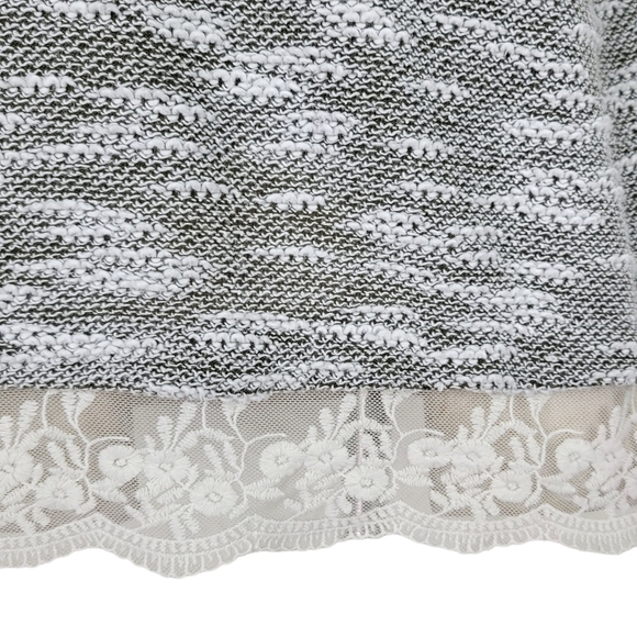 Ann Taylor Loft Factory Sweater Size S Lace Hem Open Knit 3/4 Sleeve Marled - Picture 5 of 11